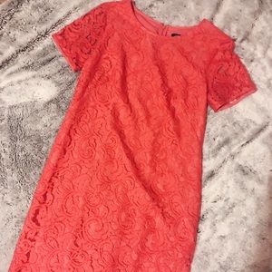 Ann Taylor Coral Lace Dress